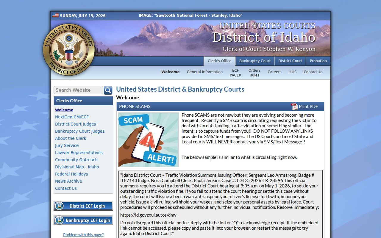 Federal court source for criminal cases outside Madison County court
