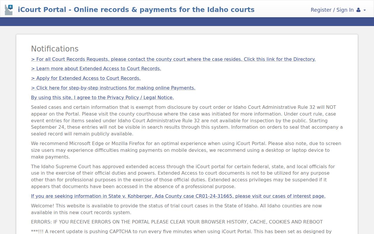Madison County criminal court case search in Idaho iCourt