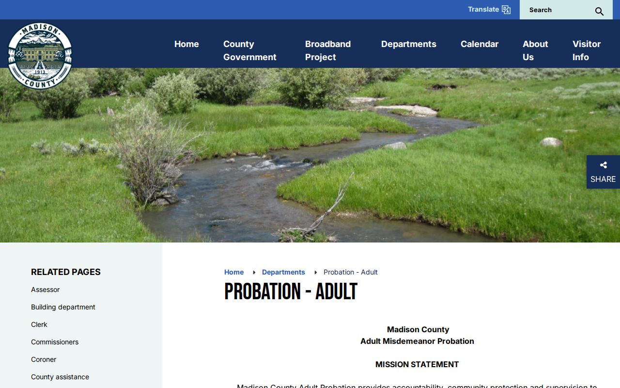Madison County criminal records and misdemeanor probation office page