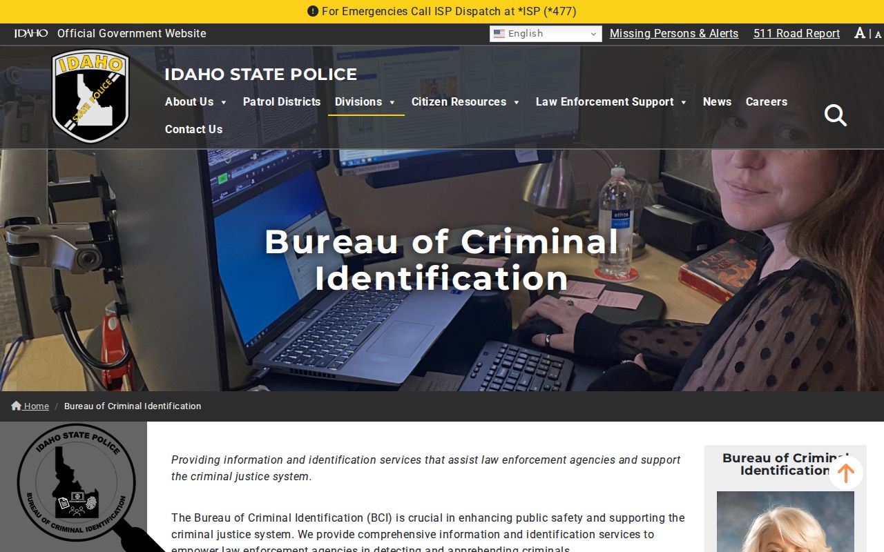 Madison County criminal history access through Idaho BCI