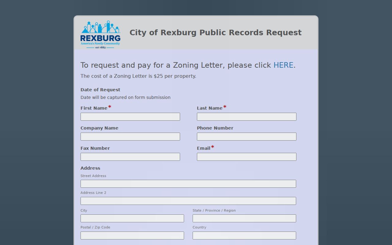 Rexburg criminal records public request form